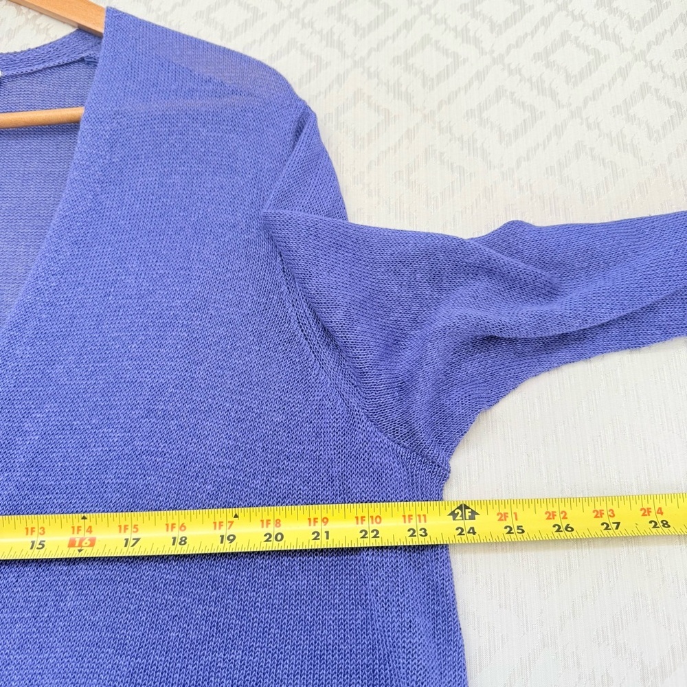 J. Jill Women's Purple Open Front Sweater Cardigan Linen Blend Plus Size 2X - Picture 5 of 6